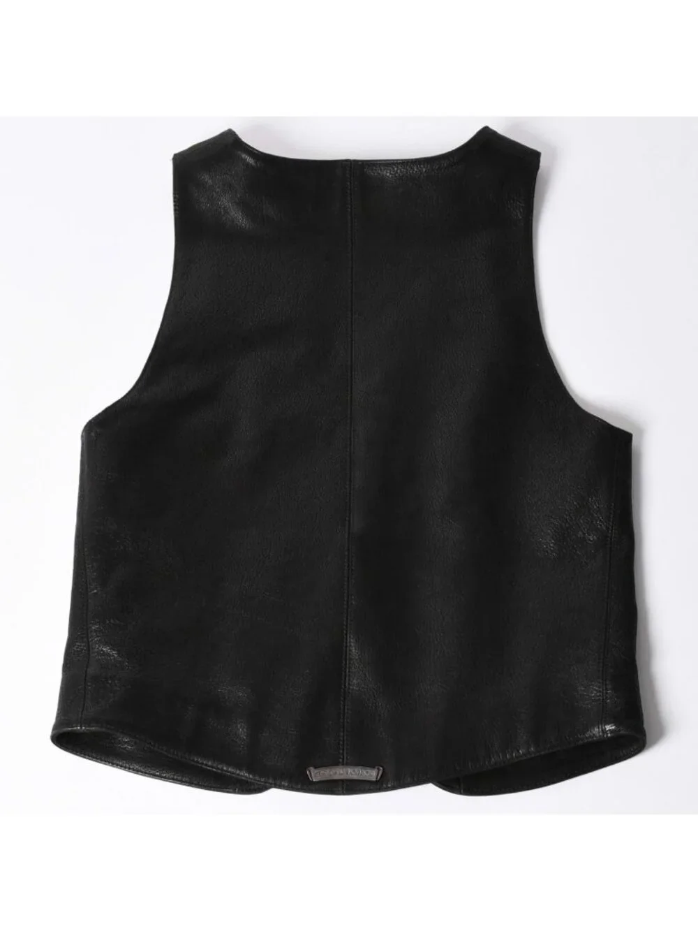Chrome Hearts Vest Leather Dagger Zip Black Silver